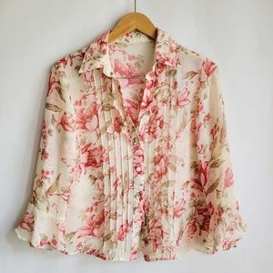 Romantic Sheer Floral Blouse